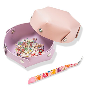 PU Leather Hexagon Folding Nail Storage <b>Box</b> Nail Charms Rhinestone Diamond Jewelry Organizer Case for Beauty Salon <b>Tools</b> - Product Image 3