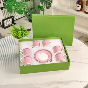 Juego de Tazas de Té de Porcelana Fina Rosa Clásico de 6 Tazas con Platillo, Venta al por Mayor de Fábrica, con Caja de Regalo, Lujoso y Ecológico - Product Image 5