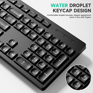 คีย์บอร์ดไร้สาย <span class=keywords><strong>QWERTY</strong></span> แบบบางเฉียบ USB 2.0เดสก์ท็อปแบบปลั๊กแอนด์เพลย์ - Product Image 3