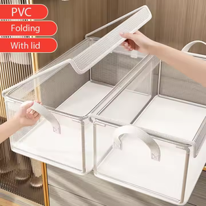 Hộp đựng quần áo gấp gọn đa năng, thiết kế mới nhất, dung tích lớn, hình chữ nhật hiện đại, chất liệu nhựa PVC có nắp đậy, dùng cho gia đình - Product Image 5