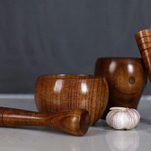 Prensa de <span class=keywords><strong>Ajo</strong></span> Manual de Madera Maciza al por Mayor, Mortero Doméstico, Triturador de Medicina Tradicional China, Mortero y Pilón Xianyou - Product Image 3