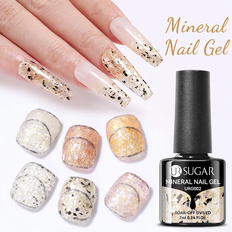 UR SUGAR Ore Paint Gel Pailletten Mineral Shell Marmore ffekt Neue Formel UV & LED Nail Art Design Emaille UV Gel