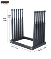 Support de rangement extensible en métal robuste pour pare-brise de voiture, 6 paires de poteaux amovibles, hauteur réglable, protection en mousse PU