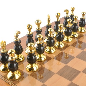Hot Sale Luxury Deluxe <strong>Metal</strong> <strong>Chess</strong> Pieces Piano Painting <strong>Chess</strong> Board <strong>Sets</strong> with Storage - Product Image 4