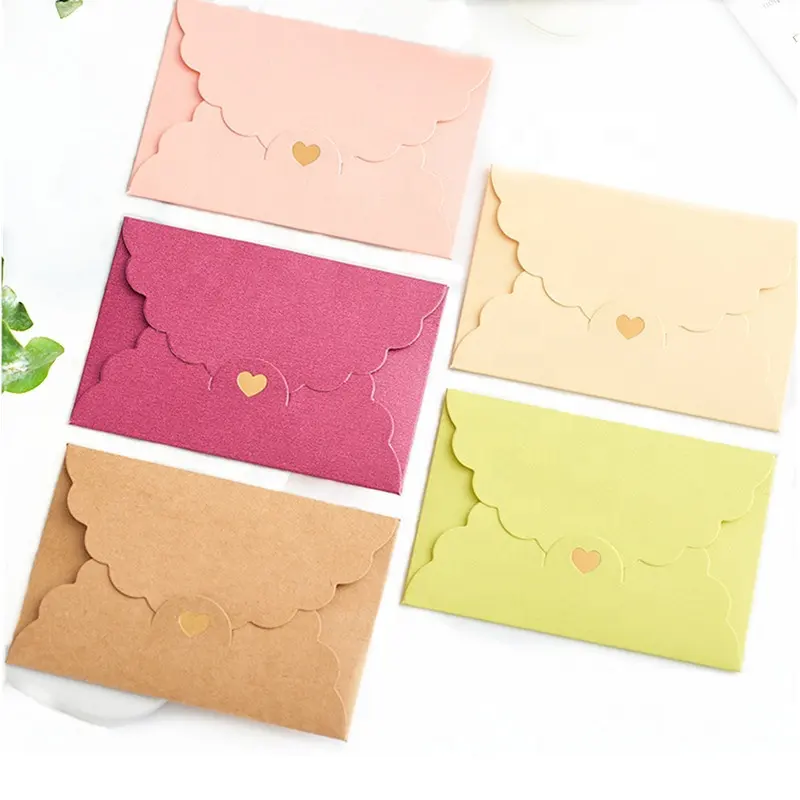 Mini Lace Side Verpakking Enveloppen Papieren Envelop Voor Vip Card Credit Card