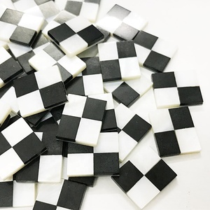 <span class=keywords><strong>Pierre</strong></span> naturelle Onyx noire et mère de <span class=keywords><strong>perle</strong></span>, pour boutons de manchette, en mosaïque - Product Image 3