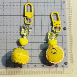 Porte-clés en résine en forme de fruit de pomelo simulé en 3D, breloque de sac alimentaire, porte-clés perlé, pendentif miniature mignon pour cadeau - Product Image 4