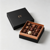 Gros Boîte Chocolat Couvercle Rabattable et Tiroir avec Séparateur Plastique pour Cadeaux Truffes