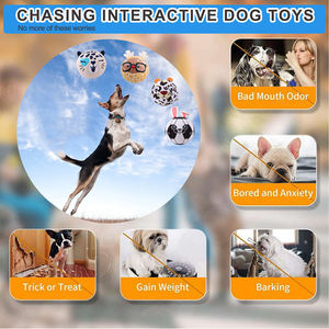 Cane Soft Bouncy <span class=keywords><strong>Ball</strong></span> Squeaky <span class=keywords><strong>Toy</strong></span> <span class=keywords><strong>Ball</strong></span> giocattolo interattivo per cani per animali di taglia media che masticano e recuperano - Product Image 6