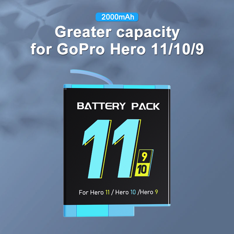 Hongdak 3PCS for Hero 11 10 9 Battery Storage Box with TF Card Slot Quick Charger for Gopro Battery