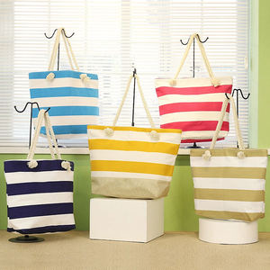 Hot Sale <b>Navy</b> Blue Floral Leaves Canvas Medium Tote Durable Portable Reusable Beach Shopping <b>Handbag</b> Long Rope Handle - Product Image 2