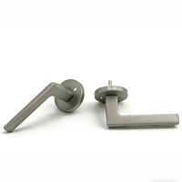 Poignée de porte OEM style moderne gris canon de fusil en acier inoxydable 201/304, ensemble de serrures d'intérieur de haute qualité pour hôtel et salle de bain, à déverrouillage rapide