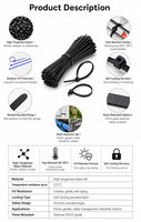 Attaches-câbles autobloquantes en nylon 66 noir de 9 mm, 380 mm, 200 mm, 250 mm, 300 mm, 350 mm, 400 mm, universelles, avec logo personnalisé, fabrication OEM