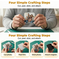 Kit de supports magnétiques vierges en PVC transparents et écologiques pour réfrigérateur, gravure laser, support magnétique auto-adhésif pour affichage de photos personnalisées à la maison