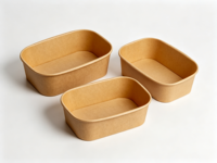 Bol Bento Rond Écologique en Fibre de Coque de Riz, Compatible Micro-ondes, avec Couvercle, Biodégradable, pour Salade, Ramen, Soupe, 350ml 800ml