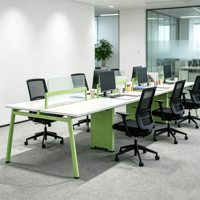 Ensemble de mobilier de bureau modulaire 4-6 places avec structure métallique et rangement pour poste de travail en open space et bureau de centre d'appels