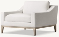 Fauteuil simple en bois et tissu de style nordique, durable, pour salon, appartement, hôtel