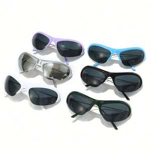 Lunettes de soleil Y2K œil de chat demi-cerclées en alliage UV400 pour hommes et femmes, style rétro cool, avec logo personnalisé, pour la conduite et le sport - Product Image 6