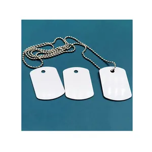 2021 Phổ Biến Vòng Hình Chữ Nhật Hai Mặt Trắng Thăng Hoa Pet Thẻ Nhận Dạng Nhôm Trống Dog Tags Cho Thăng Hoa