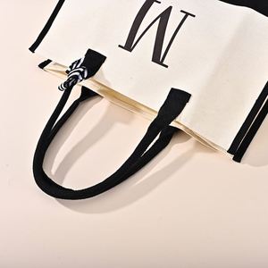 Hot Sale Large Capacity Canvas Tote <b>Bag</b> Reusable Canvas Shopping <b>Bag</b> Personalized Initial Canvas Beach <b>Bag</b> for Travel <b>Work</b> Daily - Product Image 4