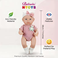 Poupées de bébé nouveau-né Belinda Toys Reborn 11 pouces en vinyle, poupées de bébé nouveau-né réalistes pour filles, poupées de bébé Reborn unisexes, jouets réalistes