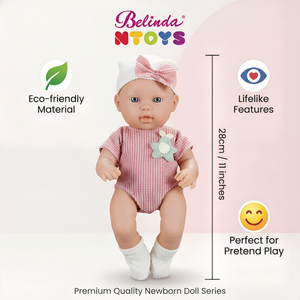 Bambole Reborn <span class=keywords><strong>Belinda</strong></span> Toys per Neonati, 11 Pollici, in Vinile, Realistiche, per Bambine e Bambini, Bambole Reborn Realistiche - Product Image 4