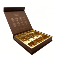Boîtes en papier portables à rabat magnétique avec impression de logo personnalisé, gaufrage, laminage brillant/mat pour cadeaux de chocolat et de bonbons