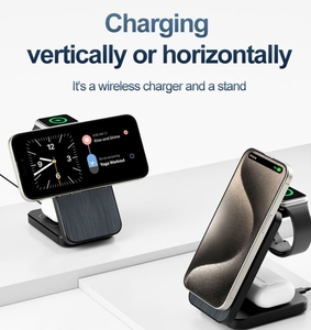 Dispositivos Inteligentes para Uso Diario, Soporte de Carga Inalámbrico Magnético Plegable y Resistente, Cargador Rápido de 15 W para <span class=keywords><strong>iPhone</strong></span> Tipo C, Estación de Escritorio, Regalo - Product Image 4