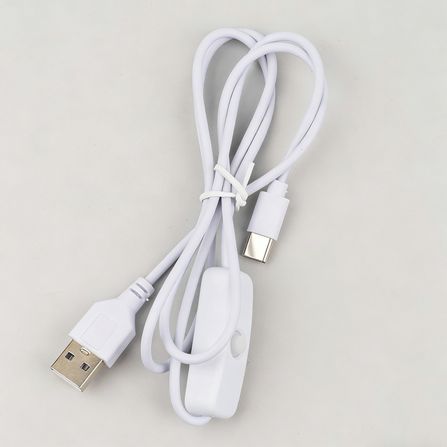 High Quality 5V USB to Type C Charging Cable On OFF 501 Push Switch Power Extension Cable for Led Light Strip Table Lamp