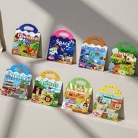 Stylo parlant pour livre d'autocollants réutilisable en silicone/PET, étanche, écologique, avec design de dessin animé et impression découpée, idéal pour la promotion et le bureau