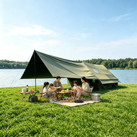 12 ㎡   Tente de camping familiale gonflable automatique en tissu Oxford monobloc, quatre saisons, double porte, pour pique-nique et voyage en plein air
