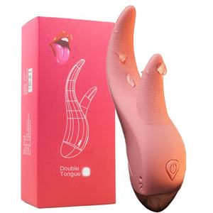 Liliya Female Vibration Doppel zungen heizung Batterie betrieben 10 Frequenzen wasserdichtes Sexspielzeug für Erwachsene für Ehemann Frau - Product Image 5