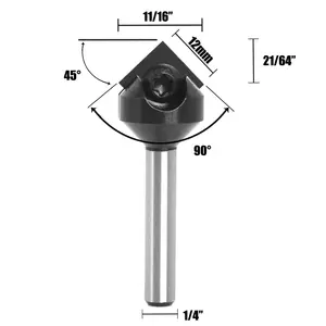 90 degré V Rainure Routeur Peu 1/4 Inch Shank Carbure CNC Routeur Bits pour le Travail Du Bois Gravure Sculpture