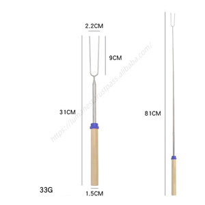 Al por mayor Syh1182 Brochetas dobles de metal para barbacoa y camping - Varilla de asar de acero inoxidable, herramienta para Smores y perritos calientes - Product Image 3