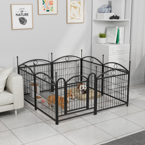 Corral para Perros Resistente para Interiores/Exteriores con Cierre de Botón, Corral Metálico con Diseño Sólido y Puertas para Cachorros y Perros - Product Image 3