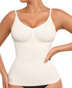 Pour <span class=keywords><strong>Amazon</strong></span> femmes respirant XS corps façonnage Camisole contrôle du ventre Sexy mince plissé col en v haut taille haute minceur Bustier - Product Image 2