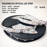 18W/M 160 °   Ruban LED à large faisceau, haute fidélité des couleurs (CRI), éclairage uniforme pour armoires encastrées et éclairage architectural