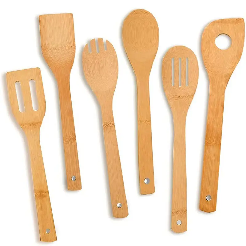 Eco Friendly Cooking Kitchen Cooking Utensil Set Cookware Bamboo Kitchen Wares Set Cooking Utensil