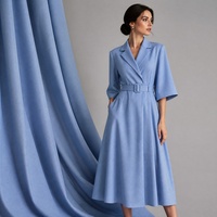 Tissu en lin imitation acétate 135 GSM, simple face, 100 % polyester, tissé, pour vestes, robes et pantalons pour femmes, largeur 150 cm