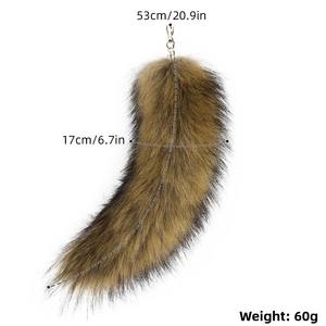 Faux peluche queue de renard Halloween fait à la main Animal queue pendentif taille accessoire Cosplay queue nouveau domaine G007 unisexe - Product Image 6