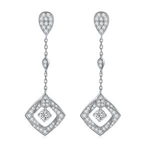 Boucles d'oreilles carrées en argent véritable pour femme, collection été Rui Zun, bijoux fantaisie pour fille - Product Image 2