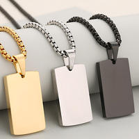 Pendentif vierge en acier inoxydable plaqué or PVD 18 carats, étanche, avec gravure personnalisée de nom ou logo, pour la fabrication de bijoux