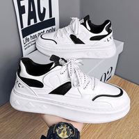 Chaussures de sport décontractées pour hommes, nouvelle collection printemps, prix de gros, tendance, polyvalentes, basses, blanches, rehaussantes, pour le skateboard et les étudiants