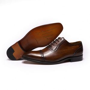 Chaussures Oxford à bout pointu faites à la main pour hommes, chaussures formelles à lacets à tige haute pour hommes - Product Image 6