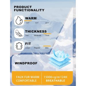 Combinaison de ski pour femme, une pièce, en fausse fourrure, 2200g/m², peluche 15k, respirante, moelleuse, vêtements d'hiver - Product Image 6