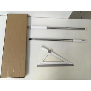 Nettoyeur de vitres <span class=keywords><strong>triangulaire</strong></span> à long manche en acier inoxydable, balai magique multifonction, ensemble de raclettes pour sols humides et secs - Product Image 2