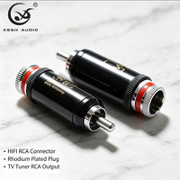 Adaptor Jack RCA Pria Berlapis Rhodium YIVO XSSH Konektor Audio Video HIFI Kelas Atas TV Tuner RCA Output Plugs DIY OEM ODM