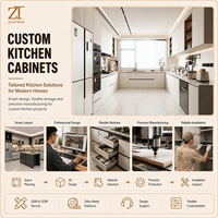 Meubles de cuisine modernes haut de gamme Engineering Supply avec style de meuble de cuisine en bois personnalisé pour projets résidentiels