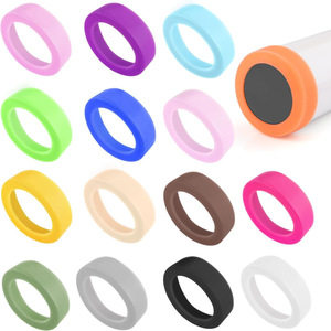 Anneau de protection antidérapant en silicone pour base de bouteille d'eau, coque antichoc multicolore en silicone - Product Image 1