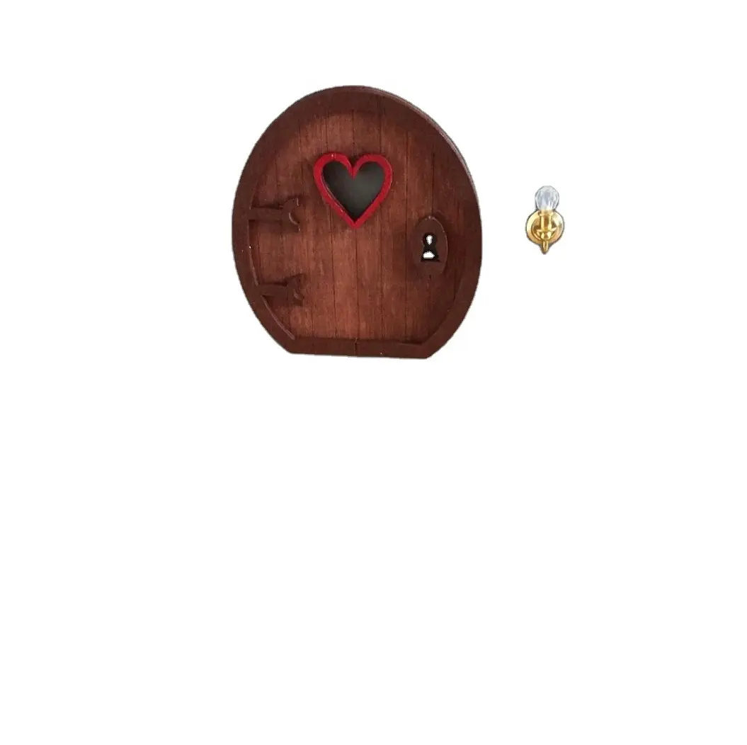 Brinquedos em miniatura 1:12 Natal Elf Door Set Natal Elf Door Acessórios Miniatura Wooden Fairy Door Set Miniatura Doll house